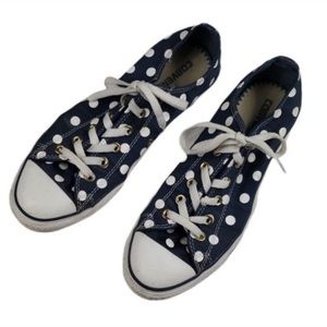 Navy polka dot converse